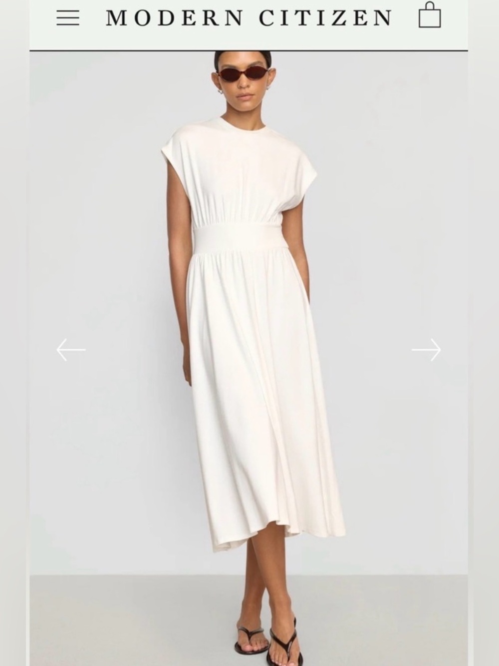 Modern Citizen Prima Jersey Midi Dress White Size S